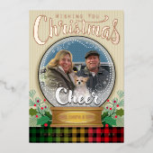 オリジナル写真 スノーグローブ クリスマス ゴールド箔 箔シーズンカード (正面)