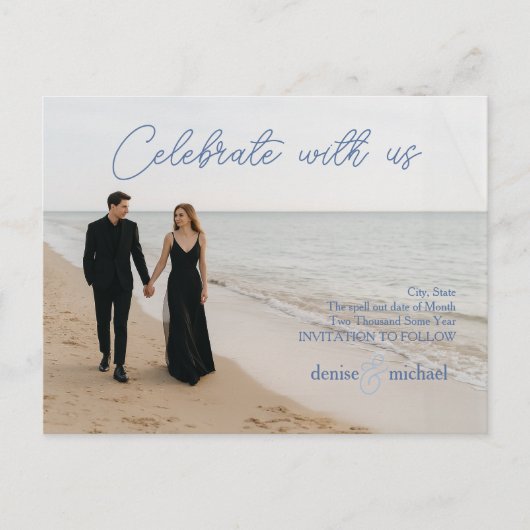 オリジナル写真 セーブ・ザ・デート ポストカード (正面)