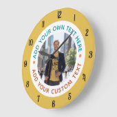 オリジナル写真＆テキストウォールクロック - 個性的なギフト ラージ壁時計 (傾斜)