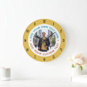 オリジナル写真＆テキストウォールクロック - 個性的なギフト ラージ壁時計 (ホーム)