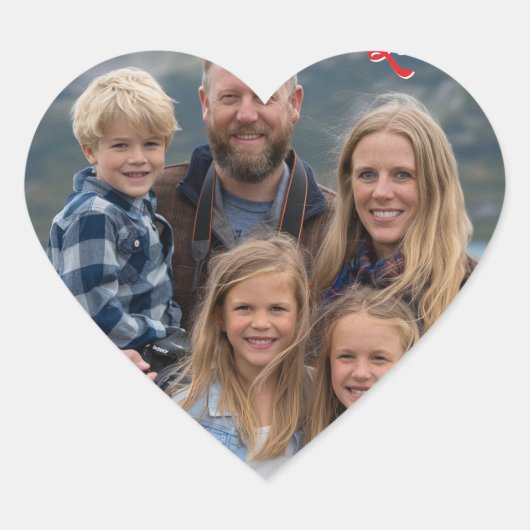 オリジナル写真 ハッピーバレンタインデー カスタムステッカー ハートシール (正面)