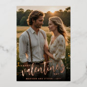 オリジナル写真 ハッピー バレンタインデー エレガント 箔シーズンカード (正面)