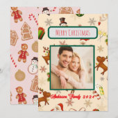 オリジナル写真 ファミリークリスマスカード 招待状 (正面/裏面)