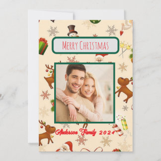 オリジナル写真 ファミリークリスマスカード 招待状