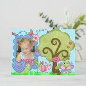 オリジナル写真 ファンシーな虫の誕生日招待状 招待状 (スタンド正面)