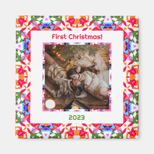 オリジナル写真 ファーストクリスマス 新婚 新居 マグネット