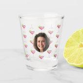 オリジナル写真 フェイス＆カクテル | パーソナライズ ピンク S ショットグラス (正面)