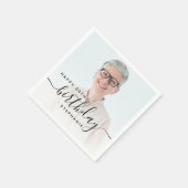 オリジナル写真 ブラックスクリプト 50歳の誕生日 スタンダードカクテルナプキン (角)