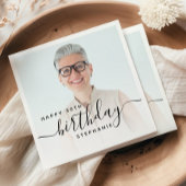 オリジナル写真 ブラックスクリプト 50歳の誕生日 スタンダードカクテルナプキン
