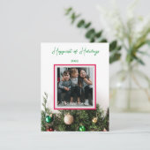 オリジナル写真 ホリデー オーナメント 松の枝 シーズンカード (スタンド正面)