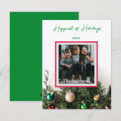 オリジナル写真 ホリデー オーナメント 松の枝 シーズンカード (正面/裏面)