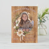オリジナル写真 ホリデー フラワー ウッド 背景カード シーズンカード (スタンド正面)