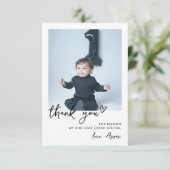 オリジナル写真 モダンな1歳の誕生日パーティー サンキューカード (スタンド正面)