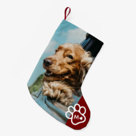 オリジナル写真 モノグラム入り犬のペットグッズ スモールクリスマスストッキング