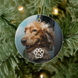 オリジナル写真 モノグラム入り犬のペットグッズ セラミックオーナメント
