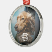 オリジナル写真 モノグラム入り犬のペットグッズ メタルオーナメント (左)