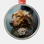 オリジナル写真 モノグラム入り犬のペットグッズ メタルオーナメント (正面)