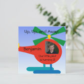 オリジナル写真 リトルパイロット 誕生日招待状 招待状 (スタンド正面)