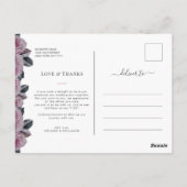 オリジナル写真 ロマンティック フラワーの感謝を伝えるポストカード ポストカード (裏面)