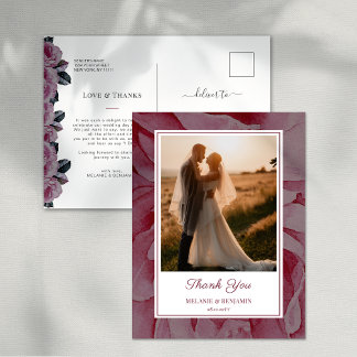 オリジナル写真 ロマンティック フラワーの感謝を伝えるポストカード ポストカード