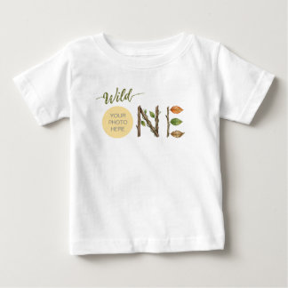 オリジナル写真 ワイルドワン 赤ちゃんの1歳の誕生日Tシャツ ベビーTシャツ