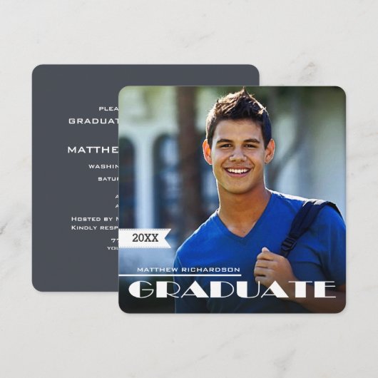 オリジナル写真 卒業パーティー 招待状 (正面/裏面)