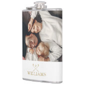 オリジナル写真＆名前のモノグラム ゴールド フラスク (左)