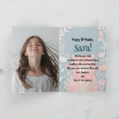 オリジナル写真＆名前 | かわいい猫のイラストアート カード (内部)