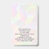 オリジナル写真＆名前 イリデセント ホログラフィック スタッフ バッジ (Back)