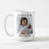 オリジナル写真&名前 マグカップ、誕生日または母の日 コーヒーマグカップ (左)