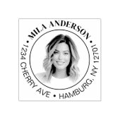 オリジナル写真・名前・木製住所印 ラバースタンプ (インプリント)