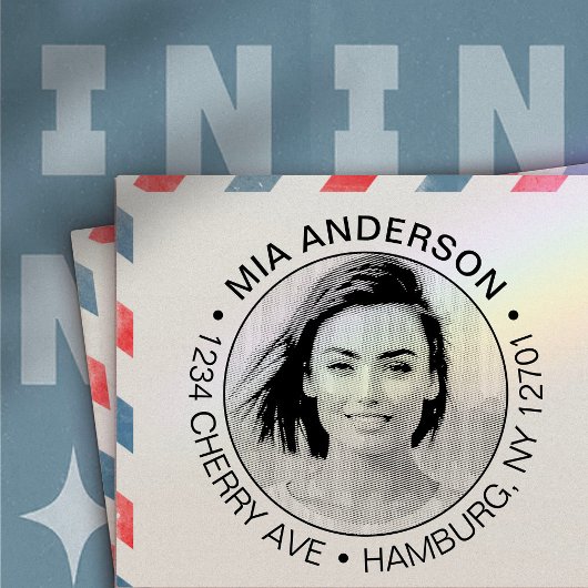 オリジナル写真、名前、返送先住所 セルフインキングスタンプ