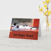 オリジナル写真 想い出のあなた ブラック&ホワイト キティ カード (黄色い花)