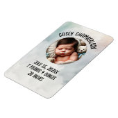 オリジナル写真 新生児ベイビーお知らせ 水彩画 マグネット (左側)