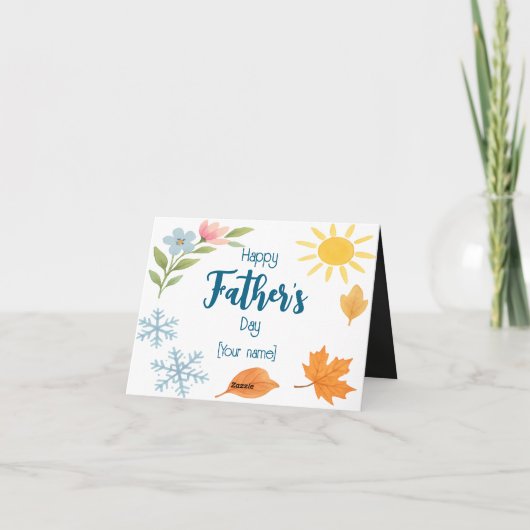オリジナル写真 水彩 四季 父の日 シーズンカード (裏面)