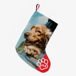 オリジナル写真 犬 ペット モノグラム スモールクリスマスストッキング