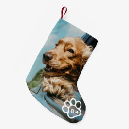 オリジナル写真 犬 ペット モノグラム スモールクリスマスストッキング