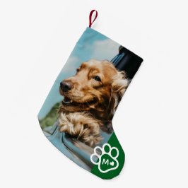 オリジナル写真 犬 ペット モノグラム スモールクリスマスストッキング
