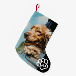 オリジナル写真 犬 ペット モノグラム スモールクリスマスストッキング