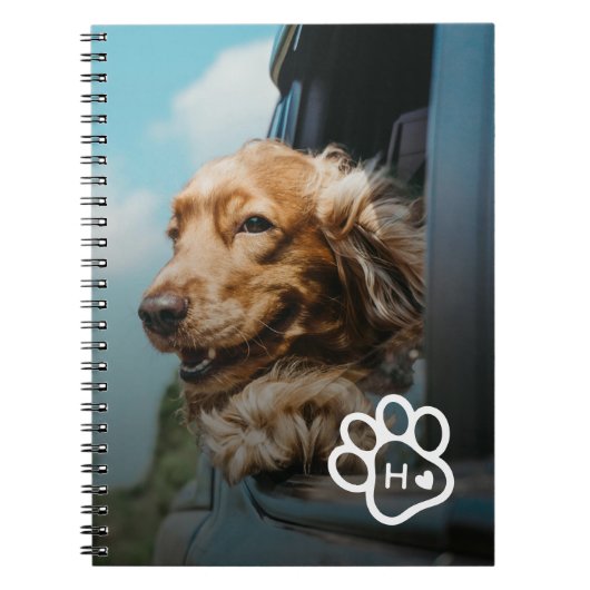 オリジナル写真 犬 ペット モノグラム ノートブック (正面)