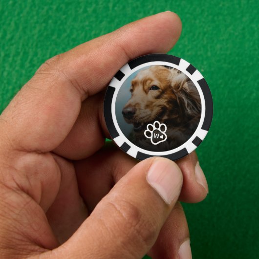 オリジナル写真 犬 ペット モノグラム ポーカーチップ (手)