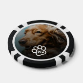 オリジナル写真 犬 ペット モノグラム ポーカーチップ (シングル)