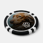 オリジナル写真 犬 ペット モノグラム ポーカーチップ (シングル)