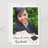 オリジナル写真 現代的でエレガントな卒業パーティー 招待状 (裏面)