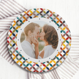 オリジナル写真 現代的 カラフル パーソナライズド ペーパープレート