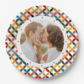 オリジナル写真 現代的 カラフル パーソナライズ ペーパープレート (正面)
