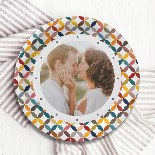 オリジナル写真 現代的 カラフル パーソナライズ ペーパープレート