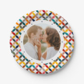 オリジナル写真 現代的 カラフル パーソナライズ ペーパープレート (正面)