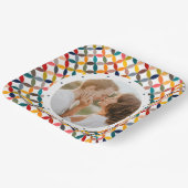 オリジナル写真 現代的 カラフル パーソナライズ ペーパープレート (傾斜あり)