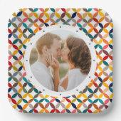 オリジナル写真 現代的 カラフル パーソナライズ ペーパープレート (正面)